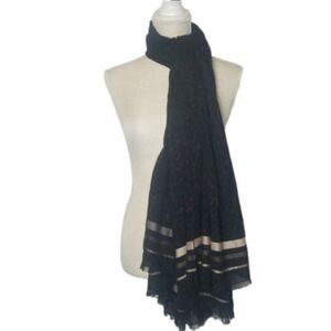 Nordstrom leopard‎ print brown, black and gold large scarf